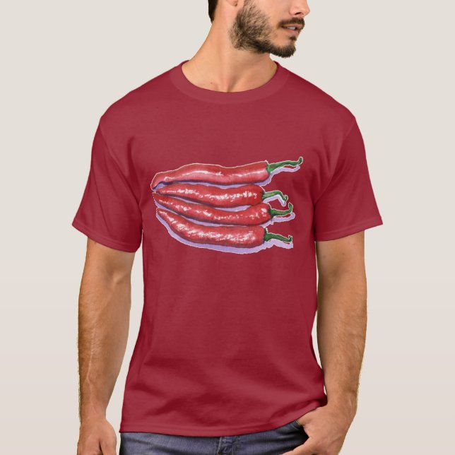 Camiseta T-shirt das pimentas de pimentão (Frente)