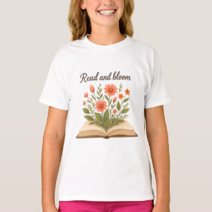 Camiseta T-Shirt das Raparigas de Leitura e Bloom