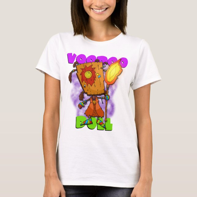 Camiseta T-shirt das senhoras da boneca do Voodoo (Frente)