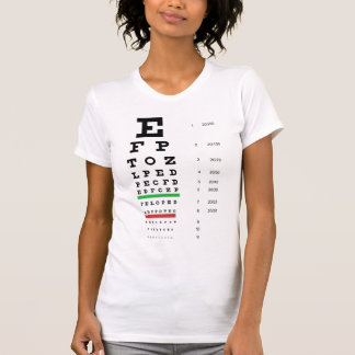 Camiseta T-shirt das senhoras da carta de olho de Snellen