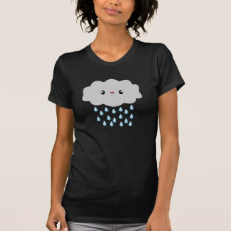 Camiseta T-shirt das senhoras da nuvem de chuva de Kawaii