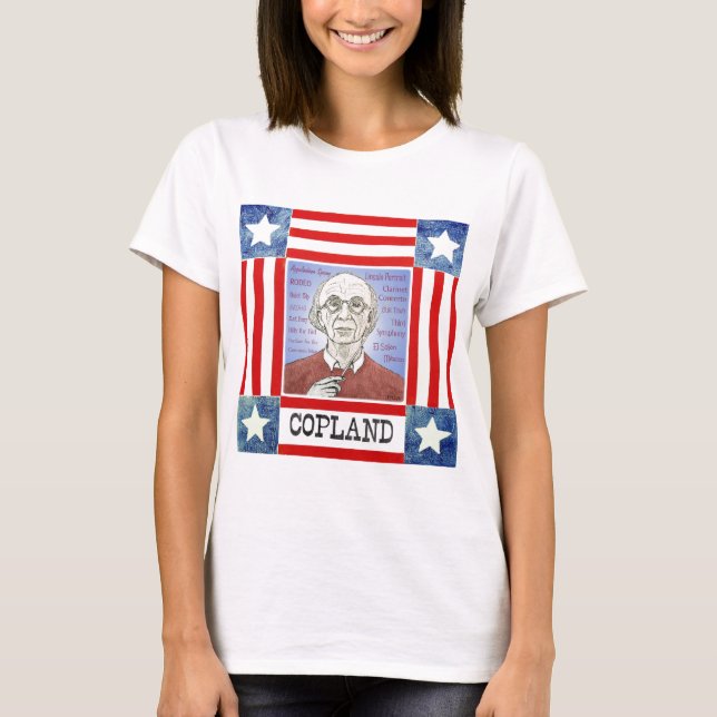 Camiseta T-shirt das senhoras de Aaron Copland (Frente)