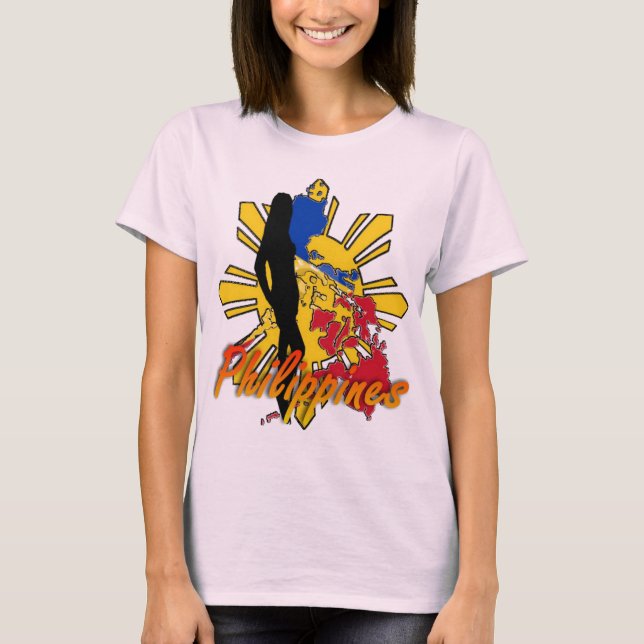 Camiseta T-shirt das senhoras de Filipinas W/Girl (Frente)