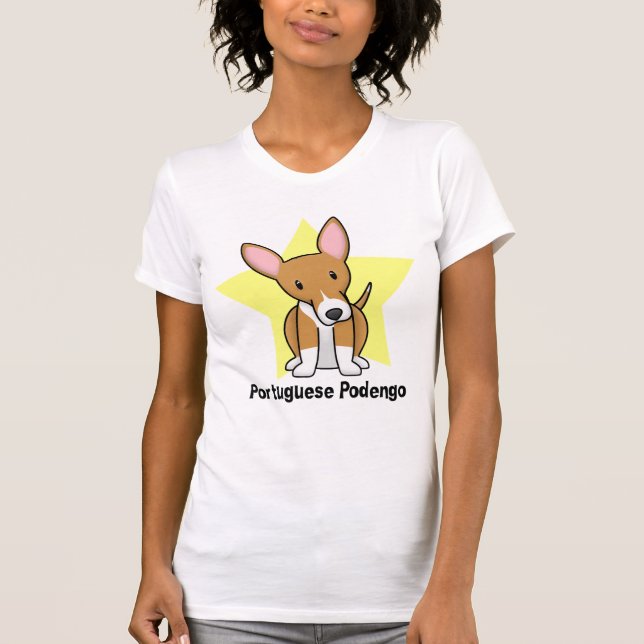 Camiseta T-shirt das senhoras de Podengo do português da (Frente)