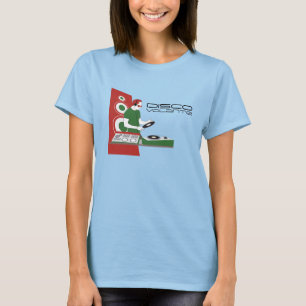 Camiseta T-shirt das senhoras de Volante do disco