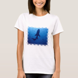 Camiseta T-shirt das senhoras do ataque do tubarão