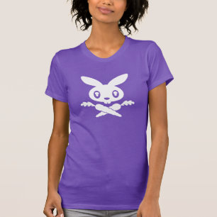 Camiseta T-shirt das senhoras do crânio do coelho de Twink