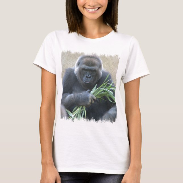 Camiseta T-shirt das senhoras do gorila do Silverback (Frente)