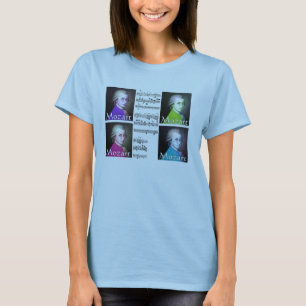 Camiseta t-shirt das senhoras do pop art de mozart