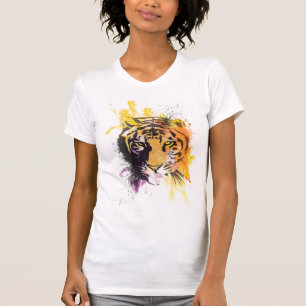Camiseta T-shirt das senhoras do tigre dos grafites