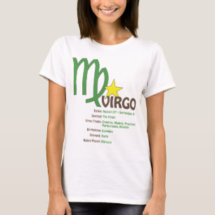 Camiseta T-shirt das senhoras dos traços do Virgo