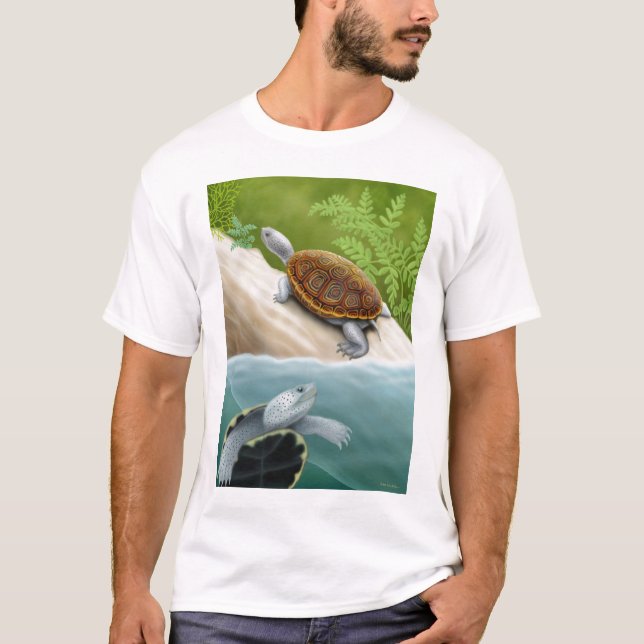 Camiseta T-shirt das tartarugas da tartaruga de água doce (Frente)