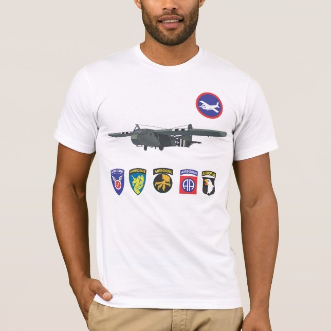 Camiseta T-shirt das tropas de planador da segunda guerra (Frente)