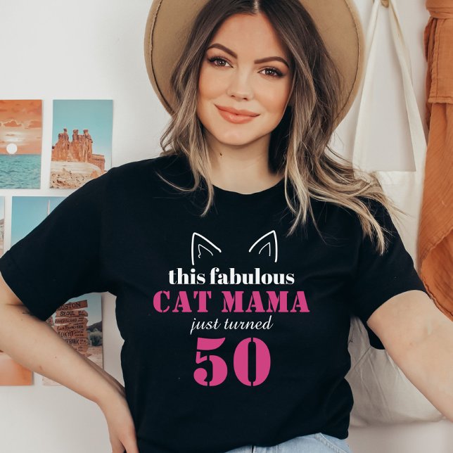 Camiseta T-Shirt de 50 anos de Gato Bonito (Criador carregado)