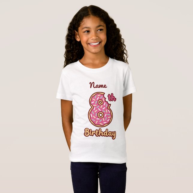 Camiseta t-shirt de 8º aniversário do Bebê rosquinha (Frente Completa)