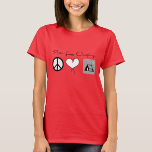 Camiseta T-shirt de acampamento do amor da paz