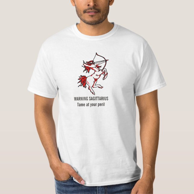 Camiseta T-shirt de advertência da astrologia do zodíaco do (Frente)