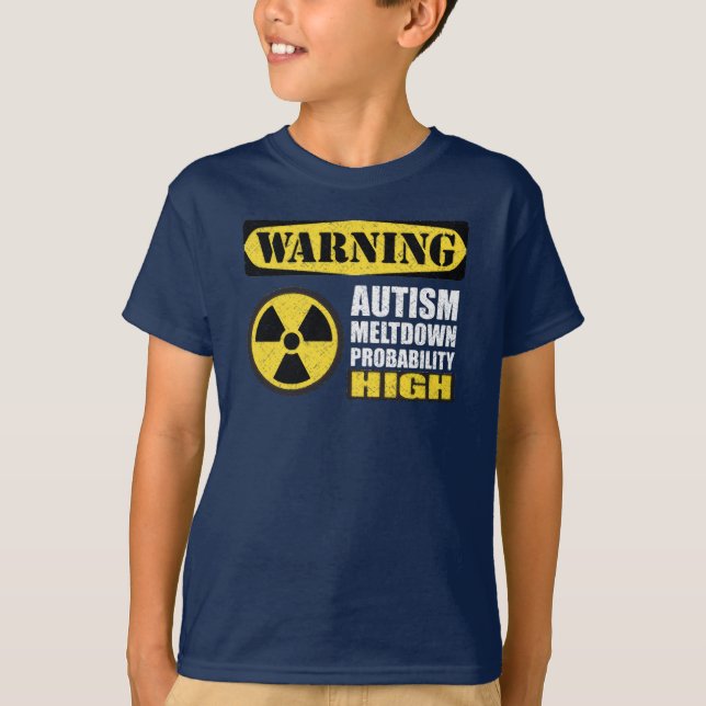 Camiseta T-shirt de advertência da fusão do autismo (Frente)