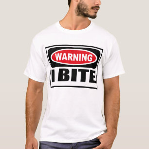 Camiseta T-shirt de advertência da MORDIDA de I
