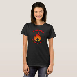 Camiseta T-Shirt de Advertência Inflamável