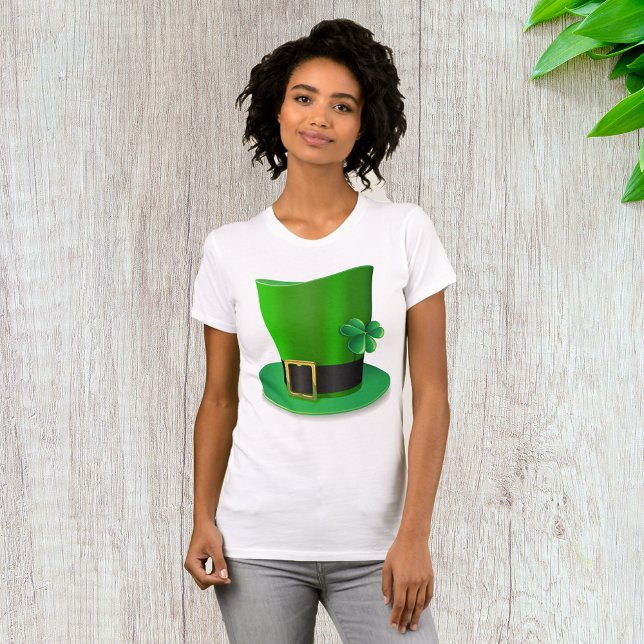 Camiseta T-Shirt De Altura De Dia de São Patrício Nas Mulhe (Criador carregado)