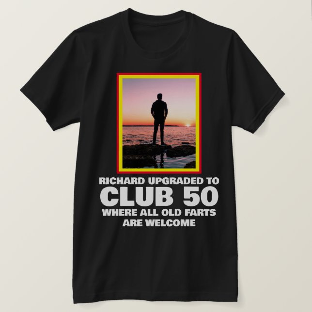 Camiseta T-Shirt de aniversário de 50.º Milestone Personali (Frente do Design)