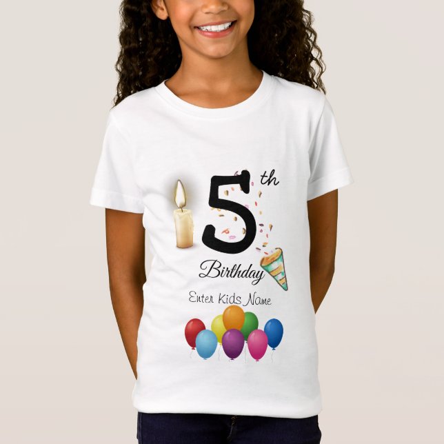Camiseta T-Shirt de Aniversário de criança Personalizado (Frente)