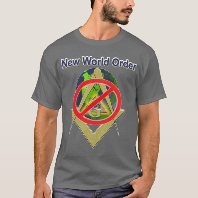 Camiseta T-shirt de ANTI-NWO para homens (Frente)