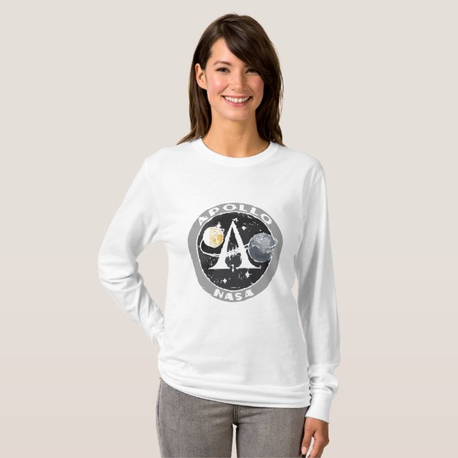 Camiseta T-shirt de Apollo 50. Missão de Apollo - lua. (Frente Completa)