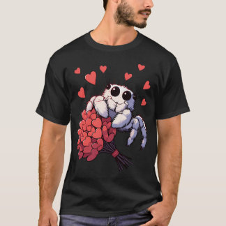 Camiseta T-Shirt de Aranha Pulando Namorados Bonito