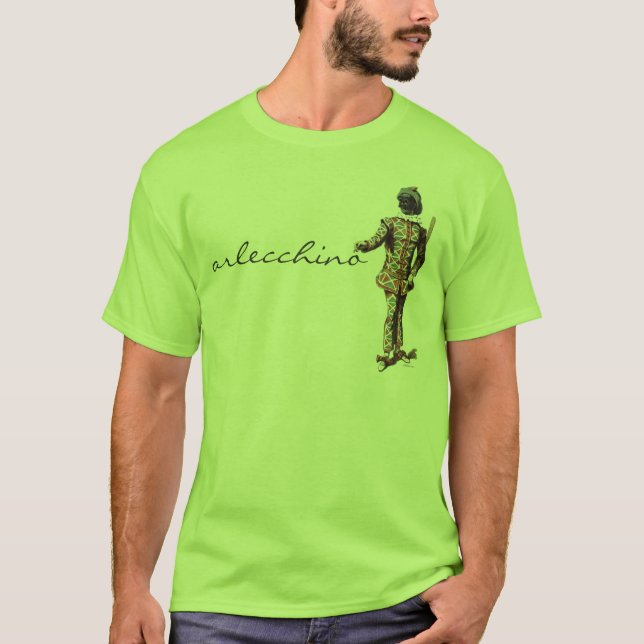 Camiseta T-shirt de Arlecchino do dell'Arte de Commedia (Frente)