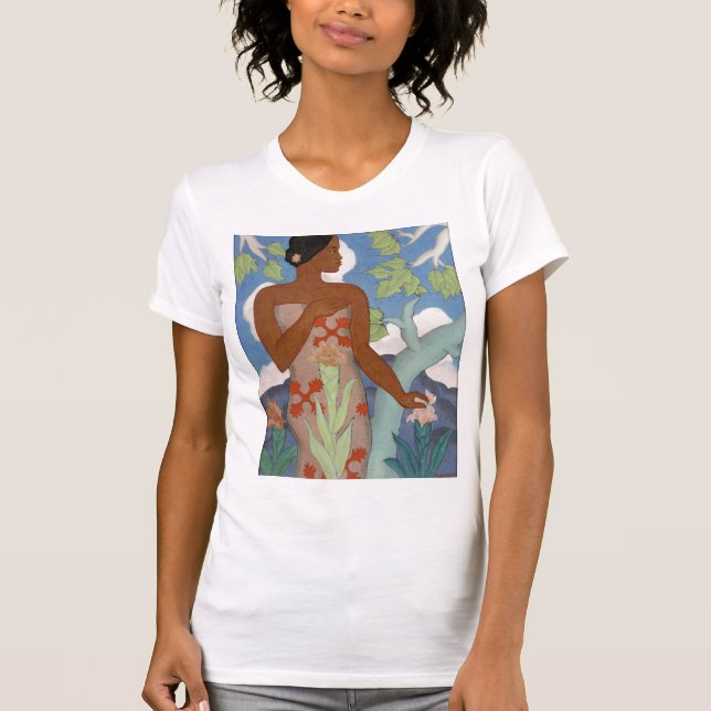 Camiseta "T-shirt de Arman Manookian da mulher havaiana" - (Frente)