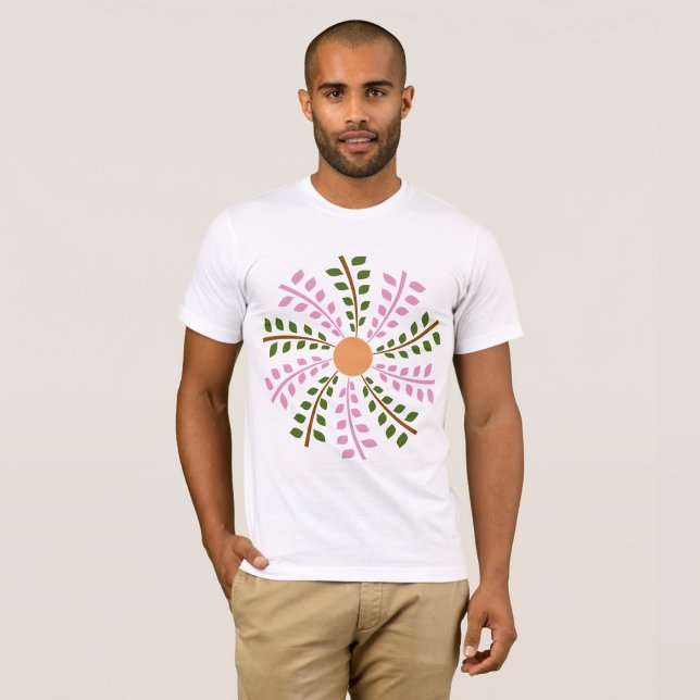 Camiseta T-Shirt de Arte Flor de Folha (Criador carregado)