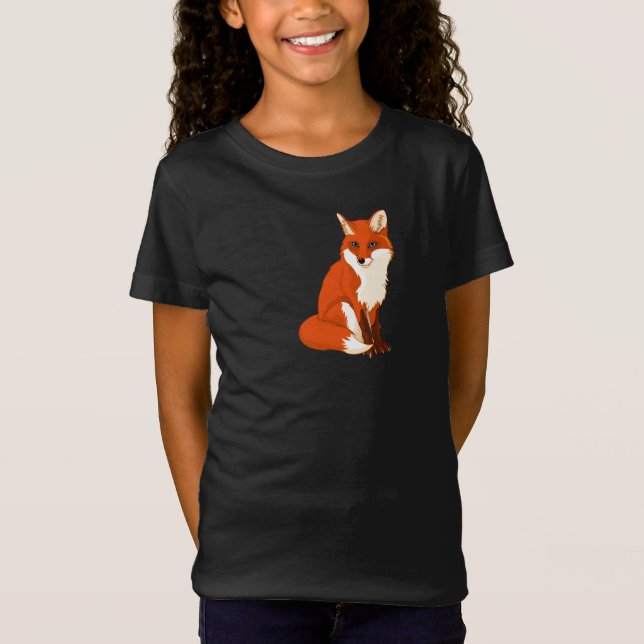 Camiseta T-shirt de assento bonito das meninas do Fox (Frente)