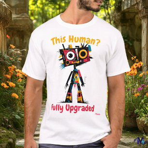 Camiseta T-Shirt de Atualização Robô Vibrante para abstrato