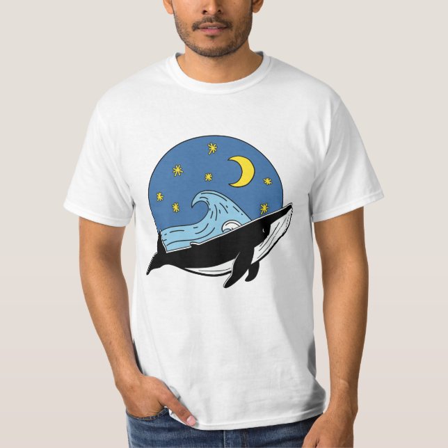 Camiseta T-Shirt de Baleia Celestial (Frente)