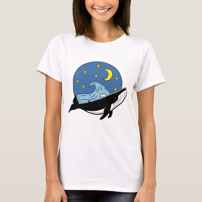 Camiseta T-Shirt de Baleia Celestial (Frente)