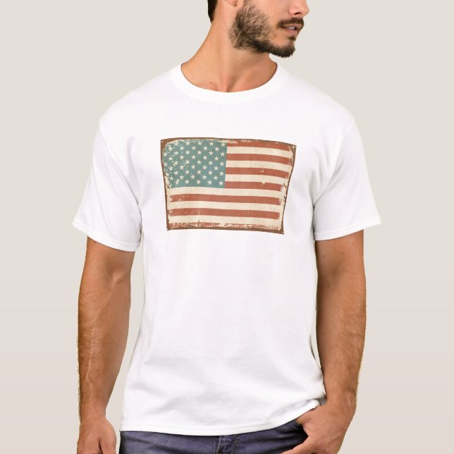 Camiseta T-Shirt de Bandeira Americana Distante (Frente)