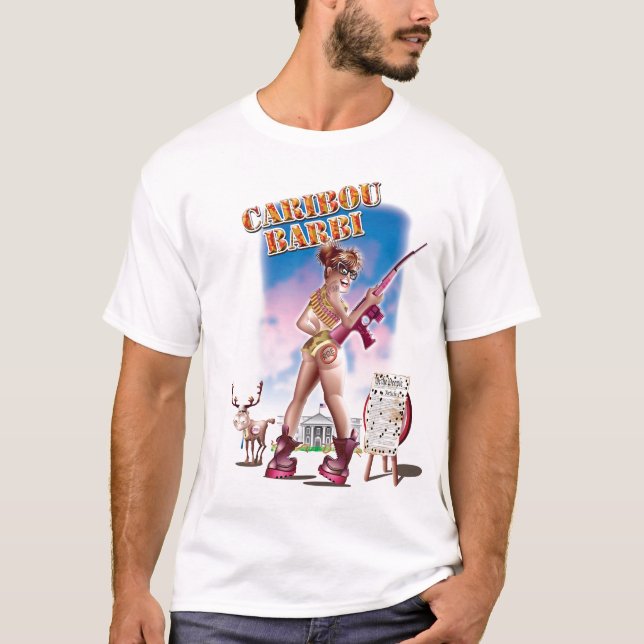 Camiseta T-shirt de Barbi do caribu (Frente)