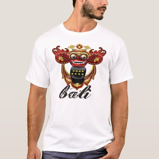 Camiseta T-shirt de Barong do Balinese, lembrança de Bali (Frente)