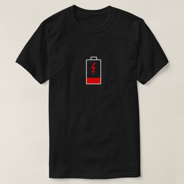 Camiseta T-Shirt de Bateria Baixa (Frente do Design)