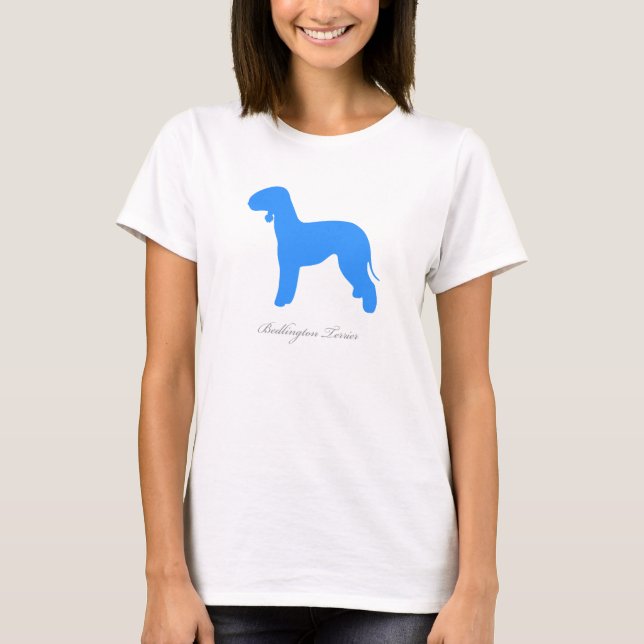 Camiseta T-shirt de Bedlington Terrier (silhueta azul) (Frente)
