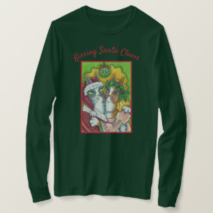 CAMISETA T-SHIRT DE BEIJO DO NATAL DAS GARRAS DO PAPAI NOEL