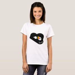 Camiseta T-shirt de Bélgica dos lábios de Sharnia (lábios