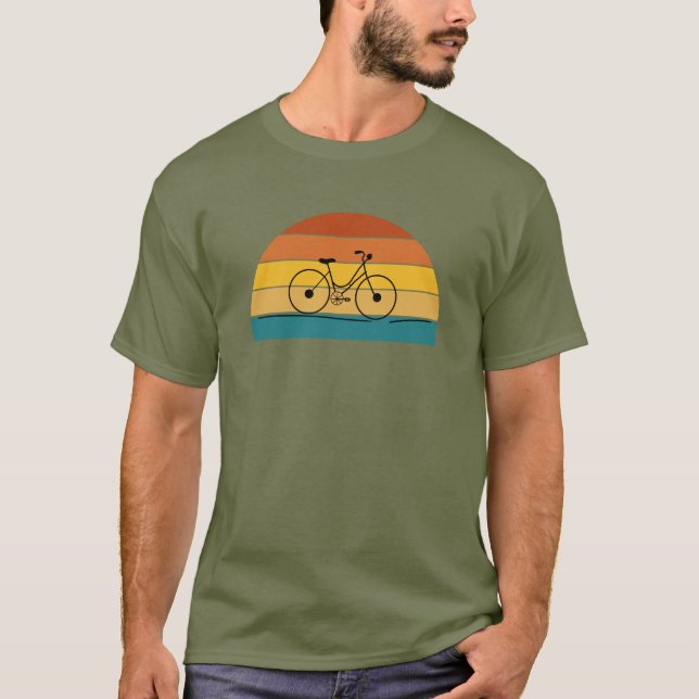 Camiseta T-Shirt de bicicleta por pôr do sol (Frente)