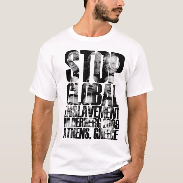 Camiseta T-SHIRT de Bilderberg (guerra de ANTI-NWO) (Frente)