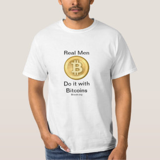 Camiseta T-shirt de Bitcoin (homens reais)