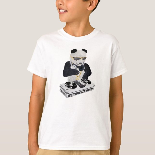 Camiseta T-shirt de Bling Bling da panda do DJ (Frente)