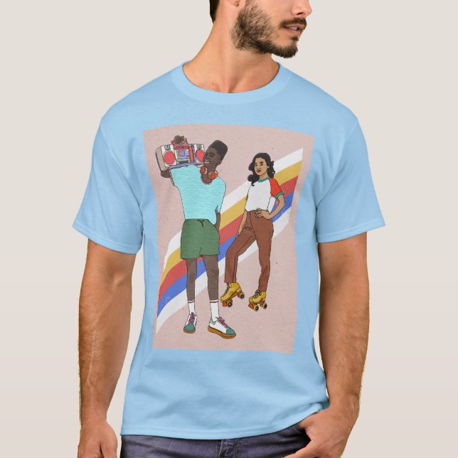 Camiseta T-Shirt de Bloco Retro (Frente)