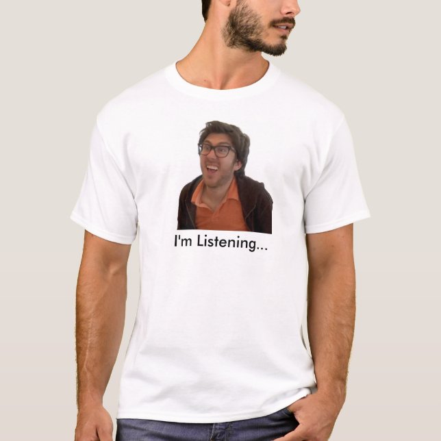 Camiseta T-shirt de Bloomenfeld do Amir: Eu estou escutando (Frente)